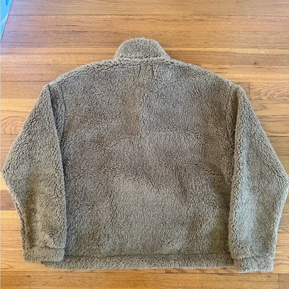 Z Supply Brooklyn Sherpa Jacket Soft Teddy Pullover in Camel Brown Small - Picture 6 of 6